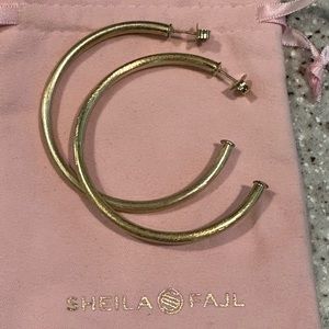 Sheila Fajl Everybody’s Favorite Hoops, Brushed 18K Gold Plated (2.5”)